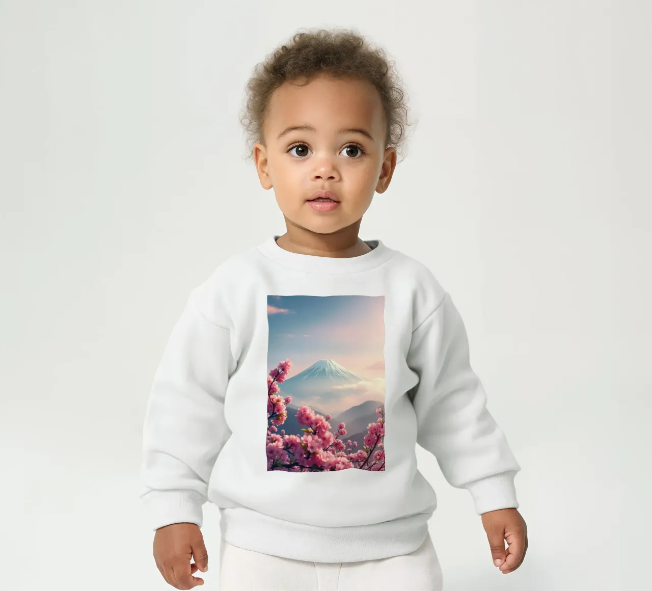 Il Monte Fuji in Giappone con i ciliegi in fiore felpa neonato da RB-Digital-Paintings