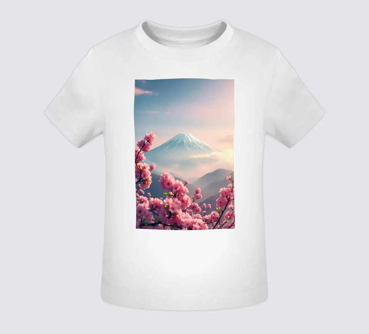 Il Monte Fuji in Giappone con i ciliegi in fiore maglietta neonato da RB-Digital-Paintings
