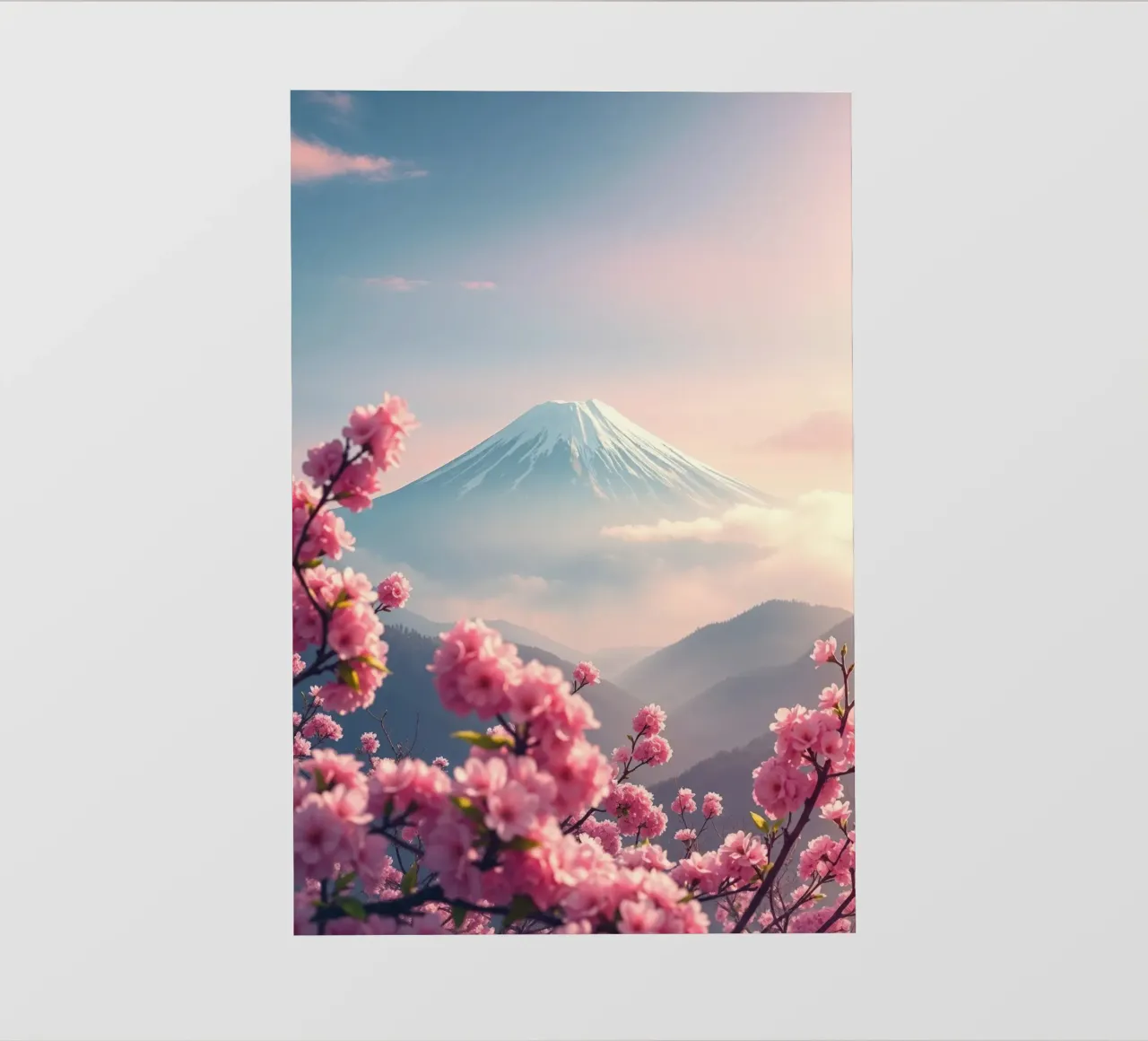 Il Monte Fuji in Giappone con i ciliegi in fiore pellicola backlit da RB-Digital-Paintings