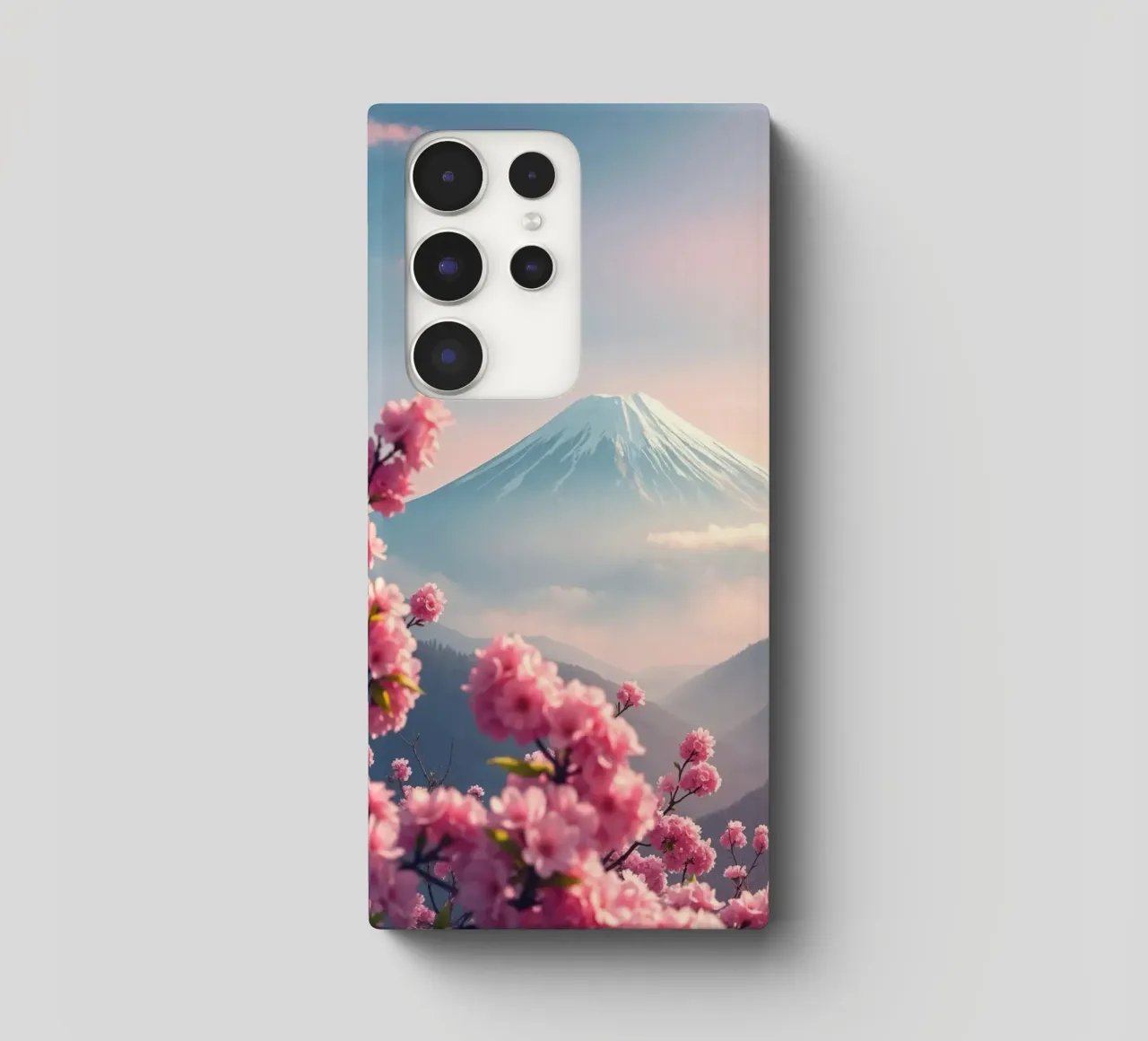Il Monte Fuji in Giappone con i ciliegi in fiore cover samsung da RB-Digital-Paintings