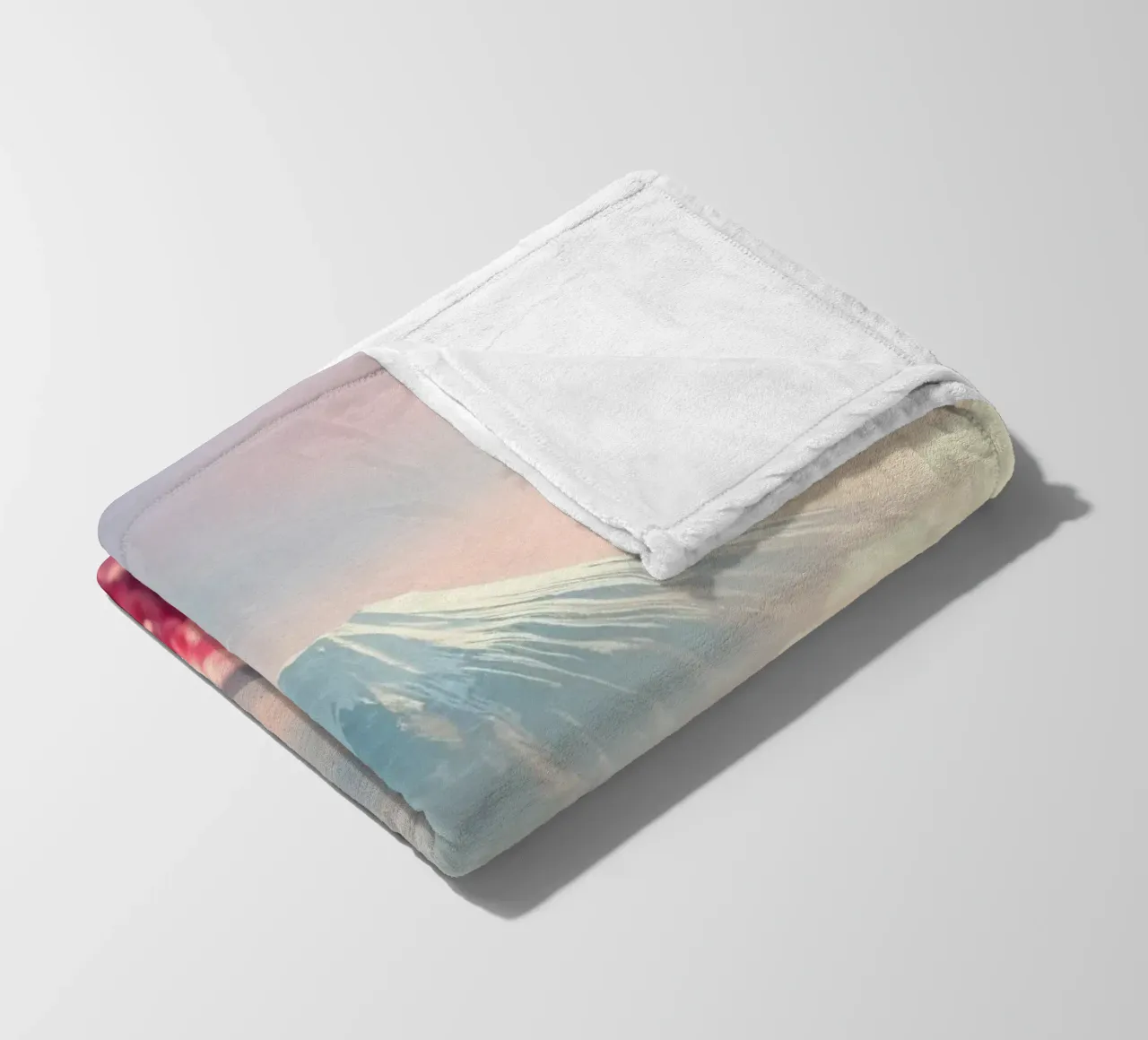 Il Monte Fuji in Giappone con i ciliegi in fiore coperta in pile da RB-Digital-Paintings