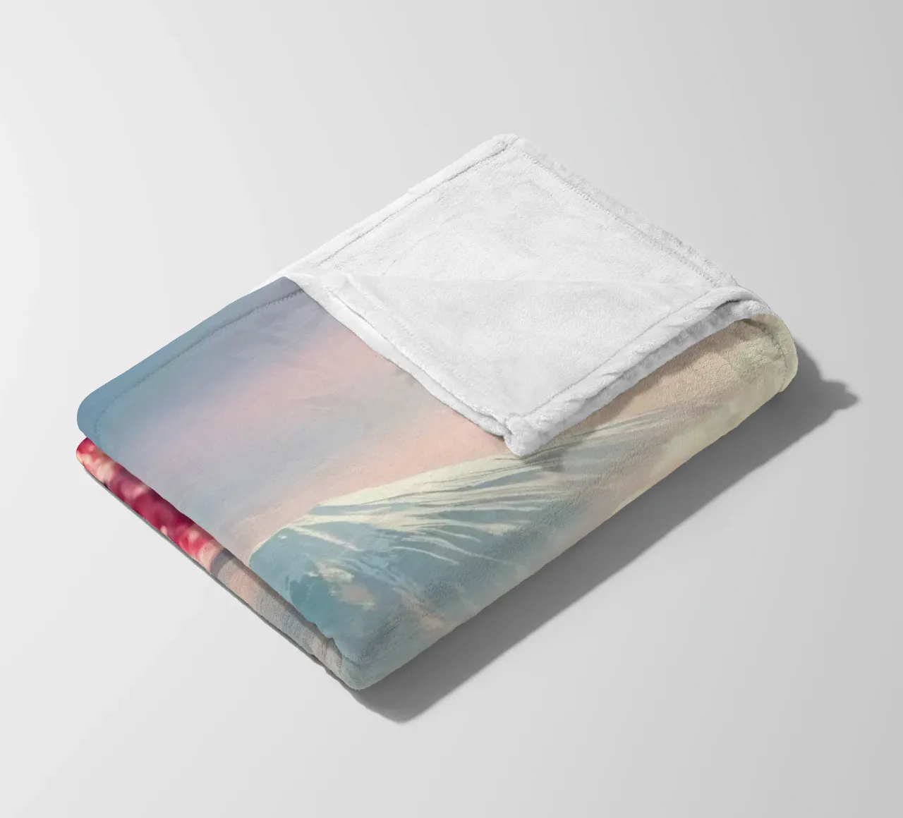 Il Monte Fuji in Giappone con i ciliegi in fiore coperta in pile da RB-Digital-Paintings