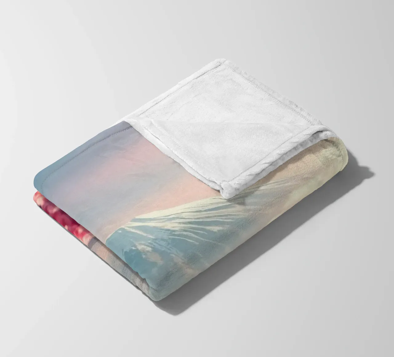 Il Monte Fuji in Giappone con i ciliegi in fiore coperta in pile da RB-Digital-Paintings