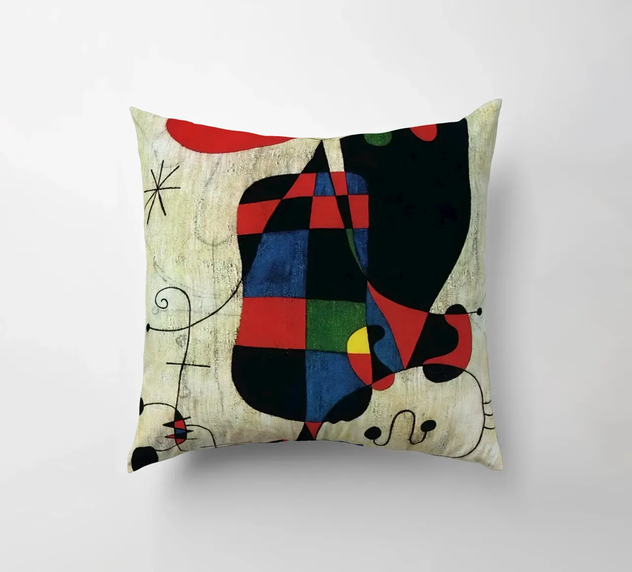 Joan Miro Figure e cane davanti al sole cuscino da Dixon-Gallery