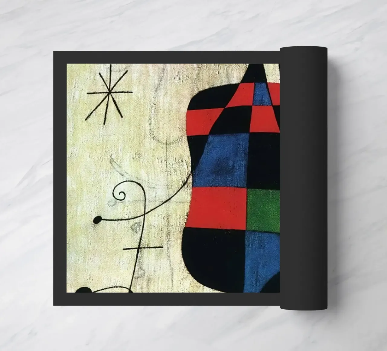 Joan Miro Figure e cane davanti al sole zerbino da Dixon-Gallery