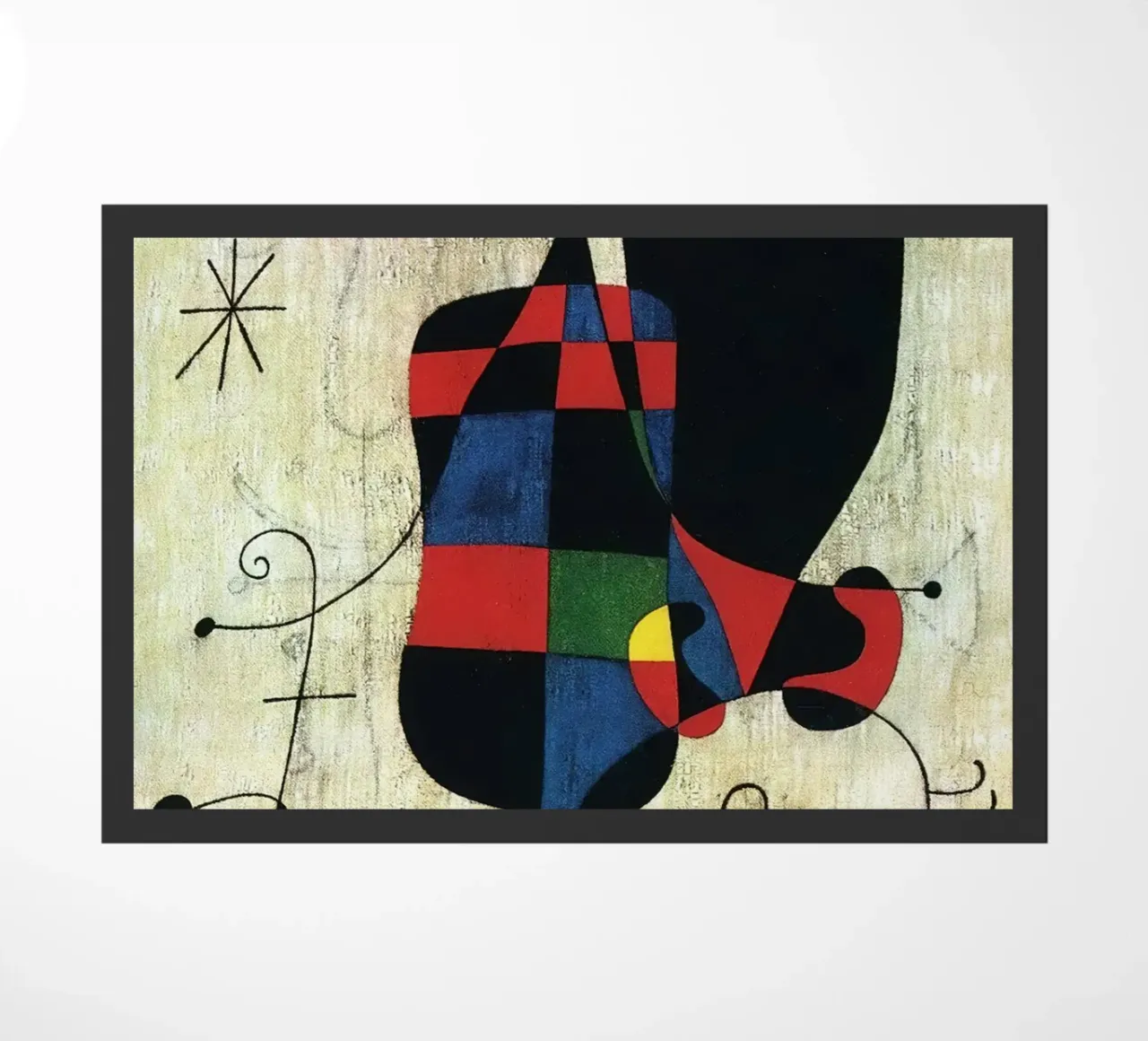 Joan Miro Figure e cane davanti al sole zerbino da Dixon-Gallery