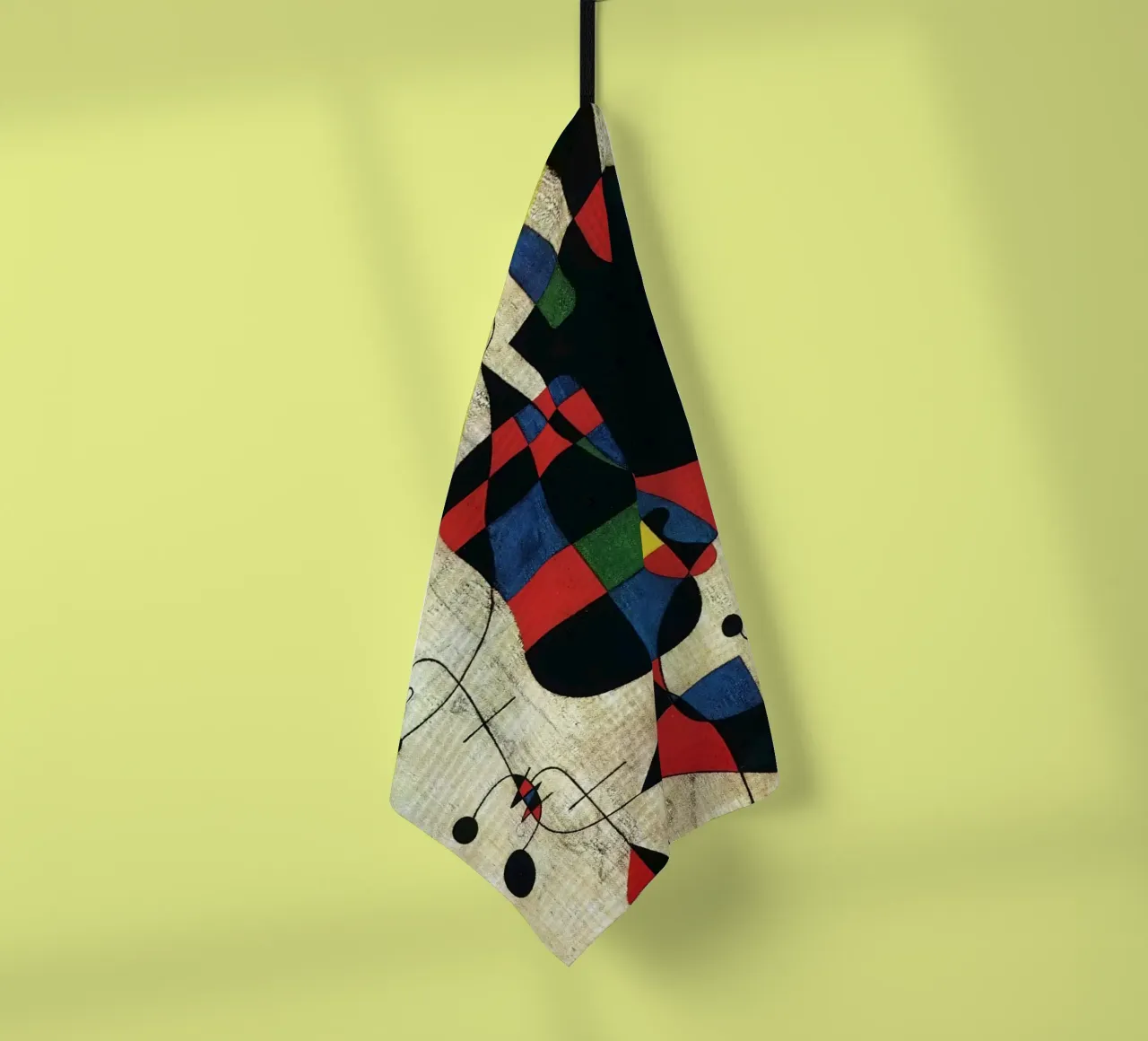 Joan Miro Figures et chien devant le soleil torchon de Dixon-Gallery