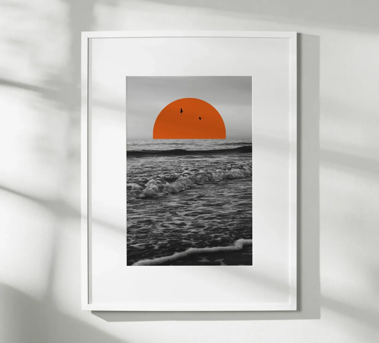 Meer und Sonnenuntergang Collage poster con telaio in legno da collage