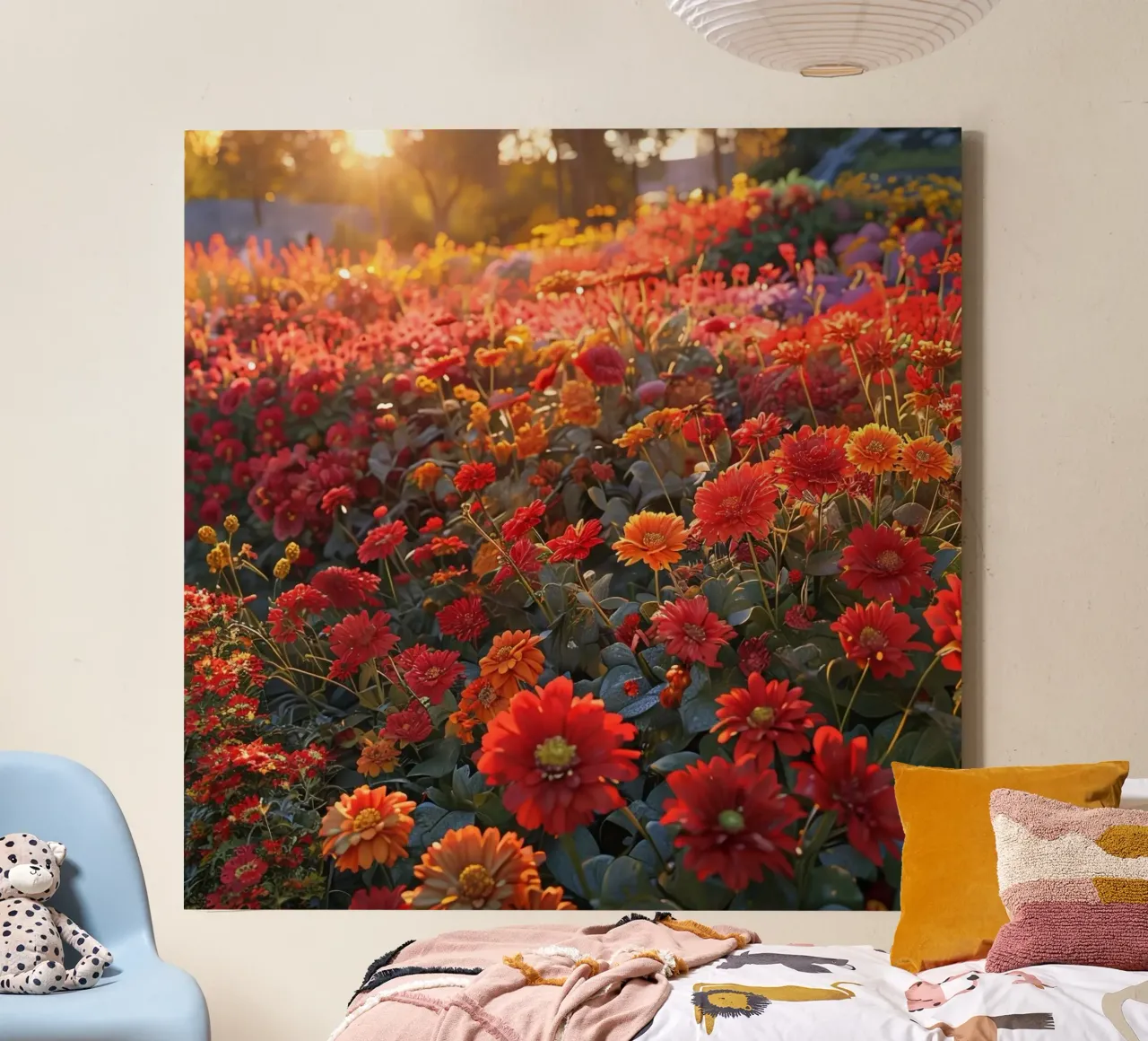 Fluisterweide canvas met Baklijst van Bold Blooms