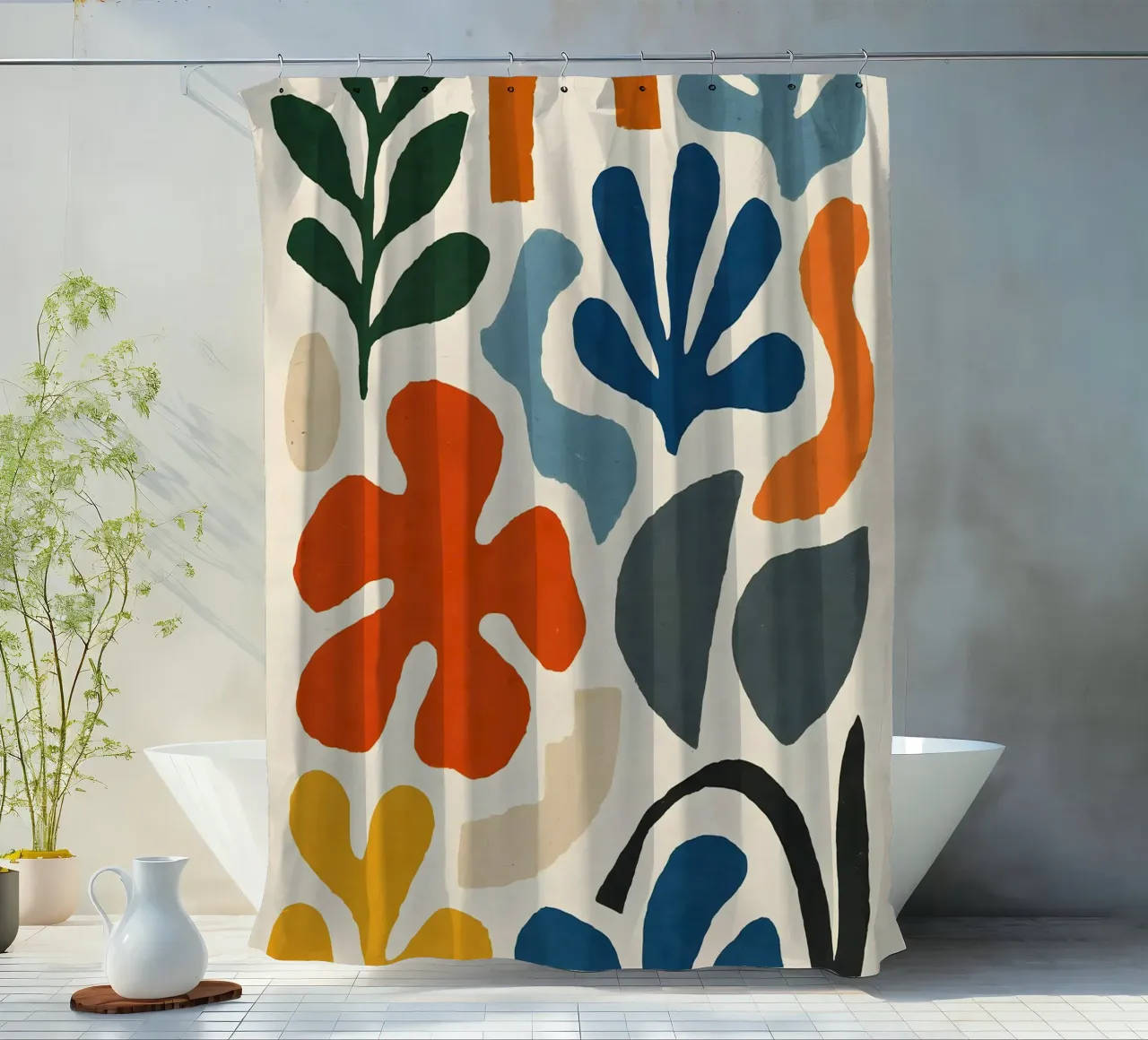 Modern Collage shower curtain by Gypsy Galleria