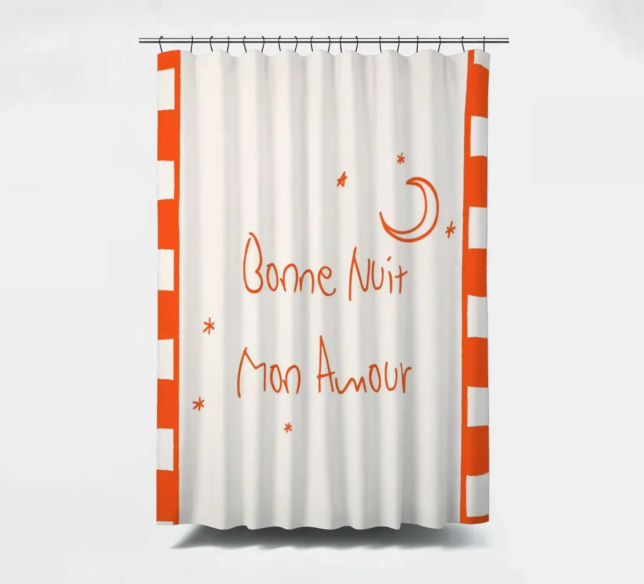 Bonne Nuit Mon amour shower curtain by Attaboy Dsgn