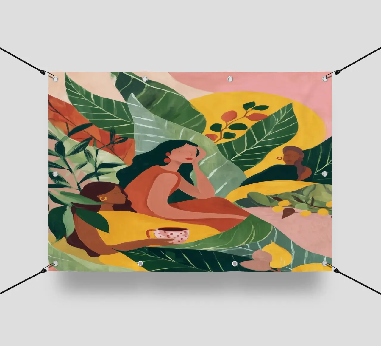 Among the Leaves telo in pvc da Clara August