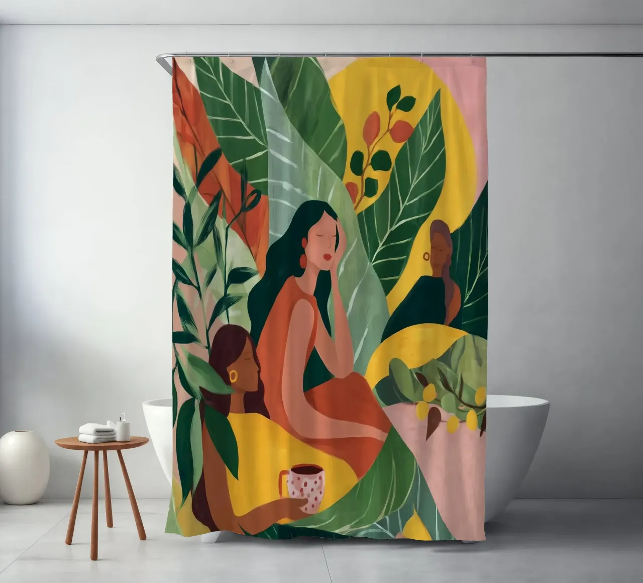 Among the Leaves shower curtain by Clara August