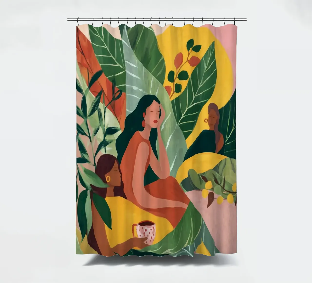 Among the Leaves shower curtain by Clara August