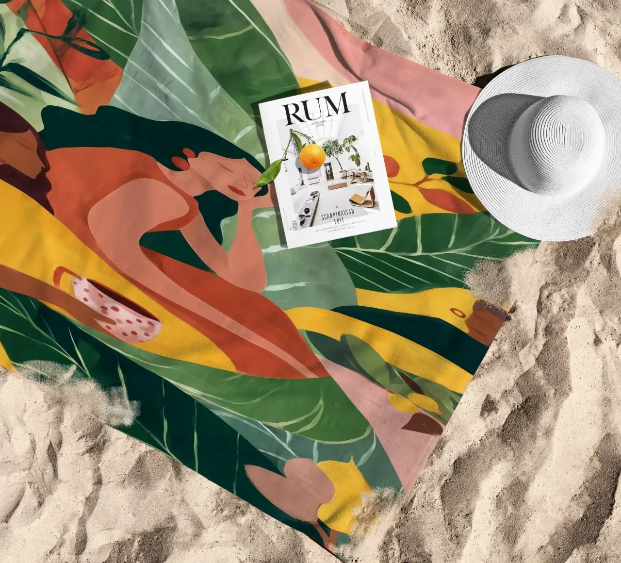 Among the Leaves beach towel by Clara August