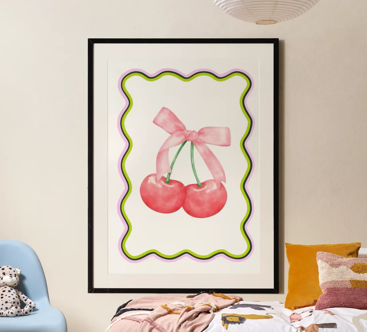 Sweet Cherry Love poster met aluminium frame van Attaboy Dsgn