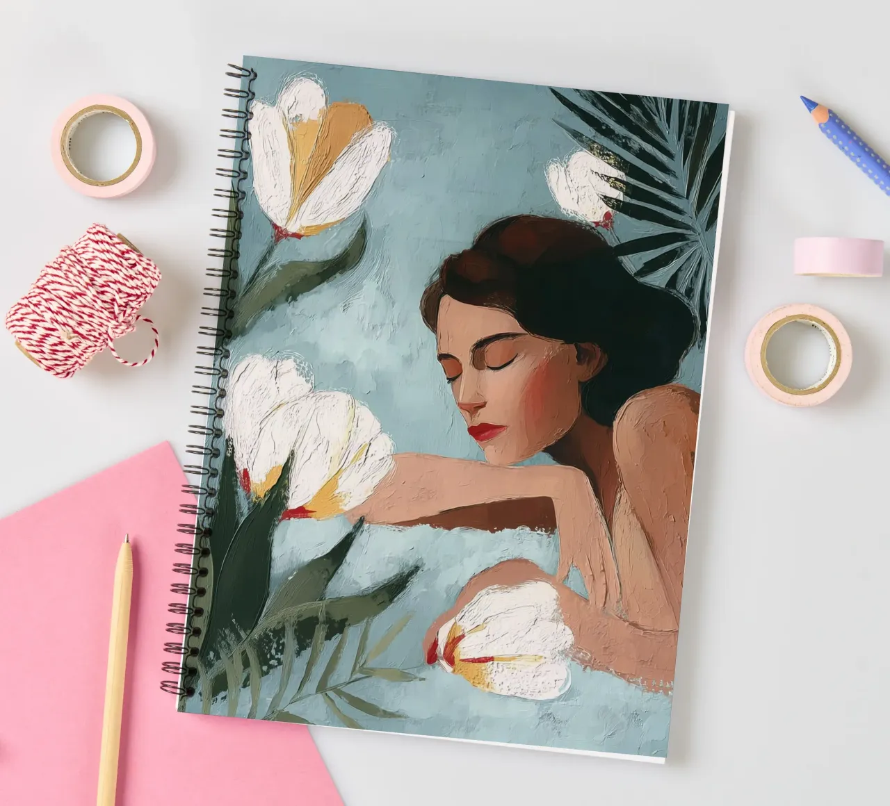 Soft is Her World spiral notebook by Clara August