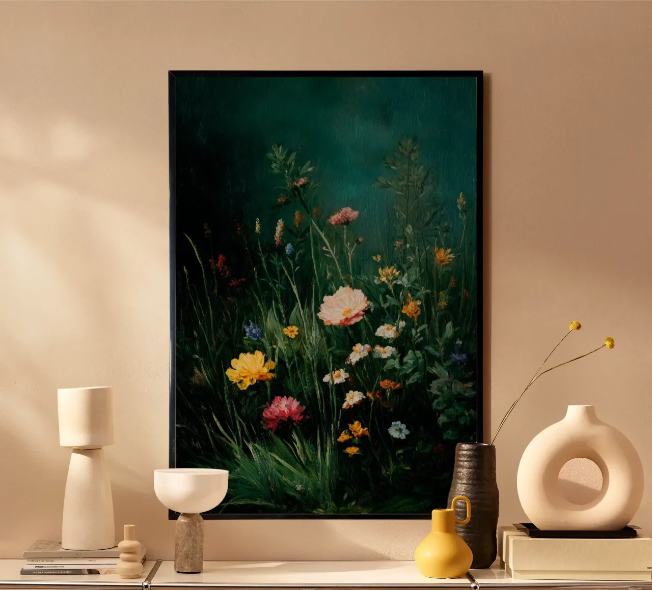 Wildflowers 0002 poster with plastic frame by erdengut