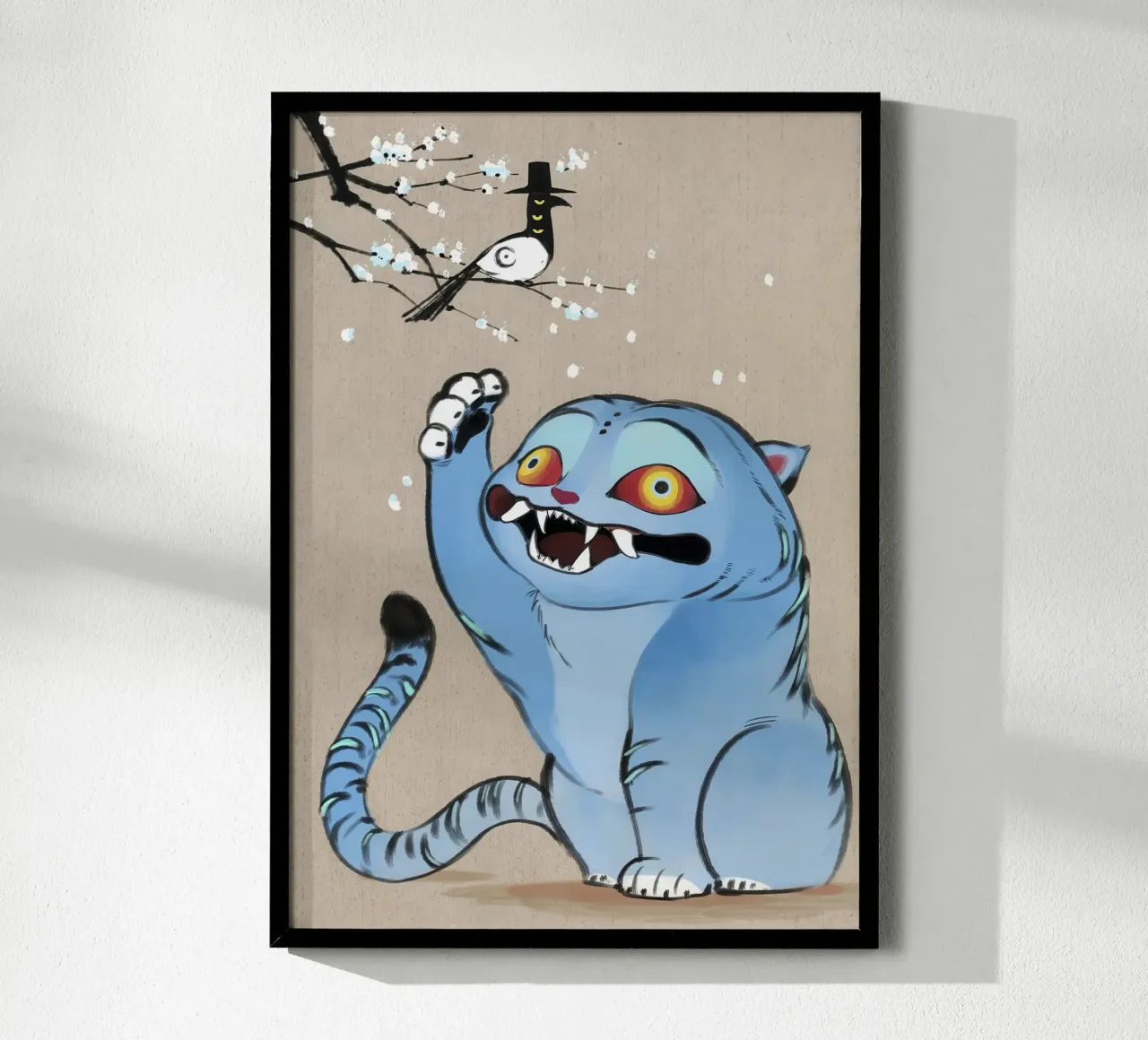 Demon Tiger and Bird poster with plastic frame by NextPixel