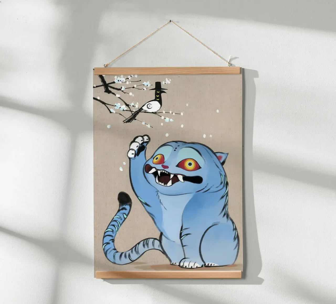 Demon Tiger and Bird poster with plastic frame by NextPixel