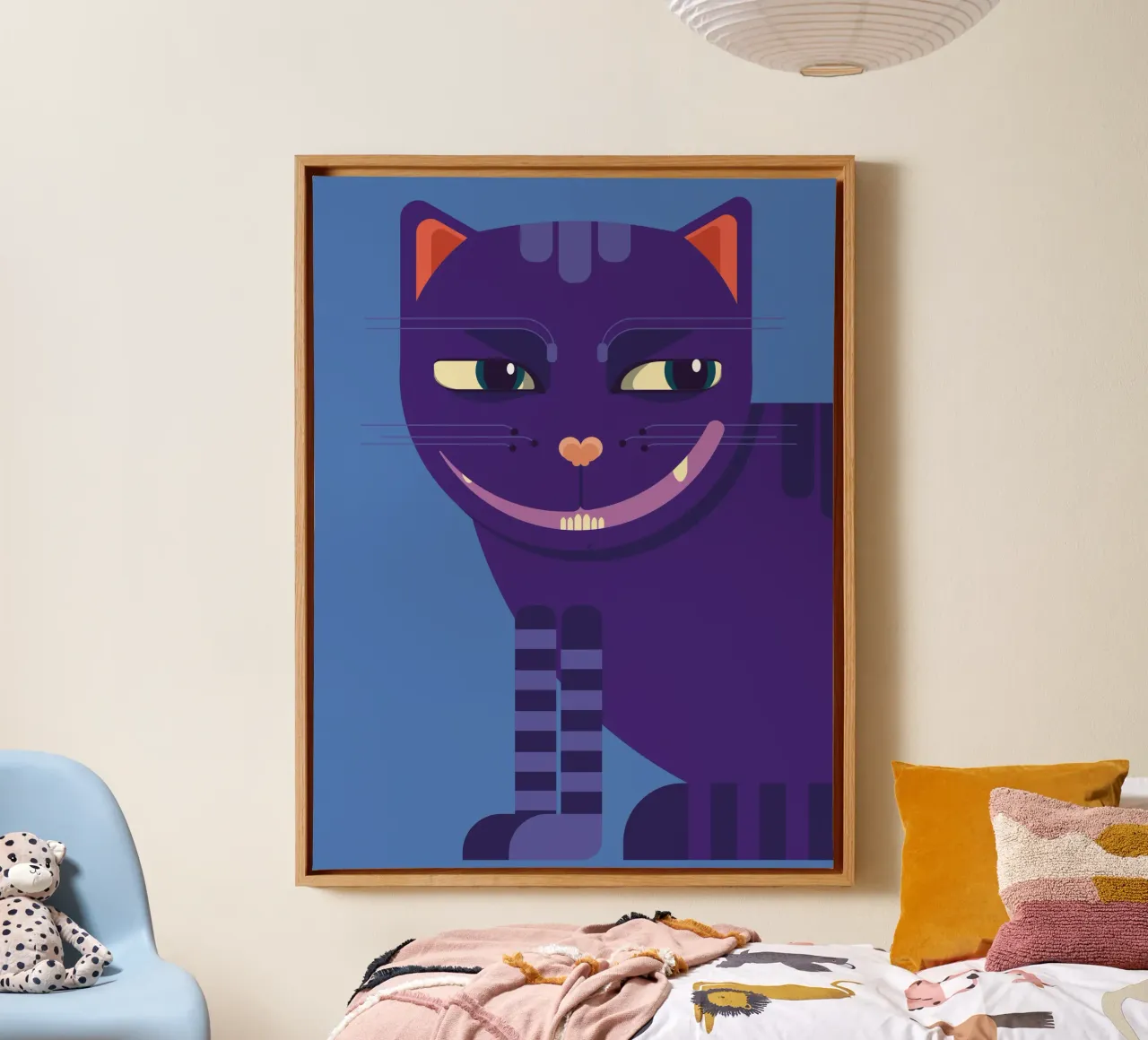 Grinsekatze canvas with Floater frame by DARIA IVANOVNA