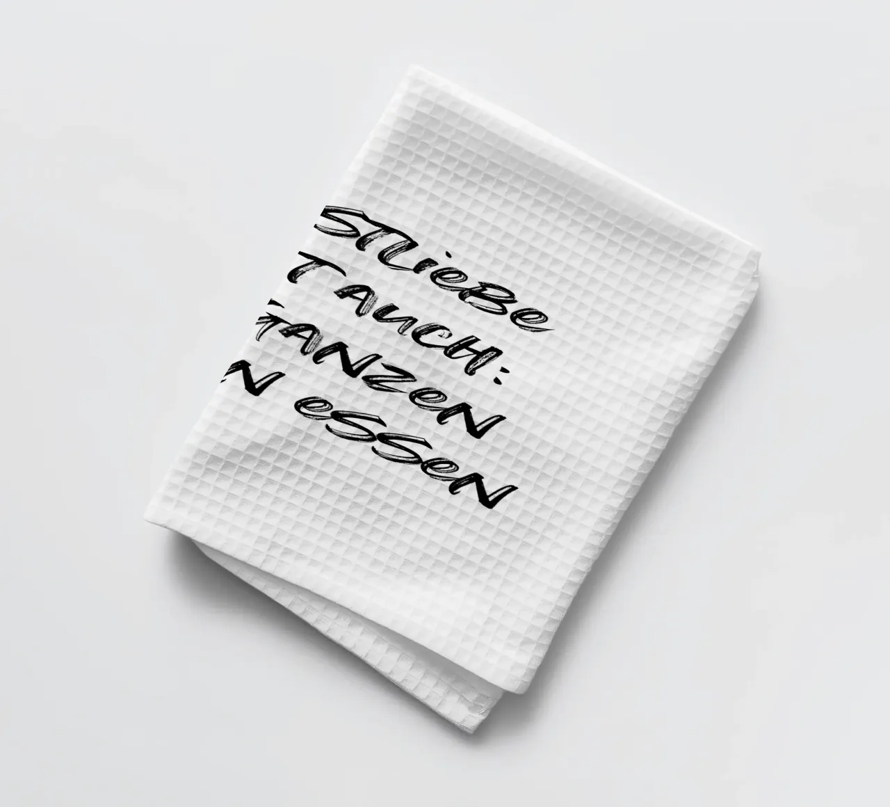 Selbstliebe heißt auch: den ganzen Kuchen essen tea towel by just typo