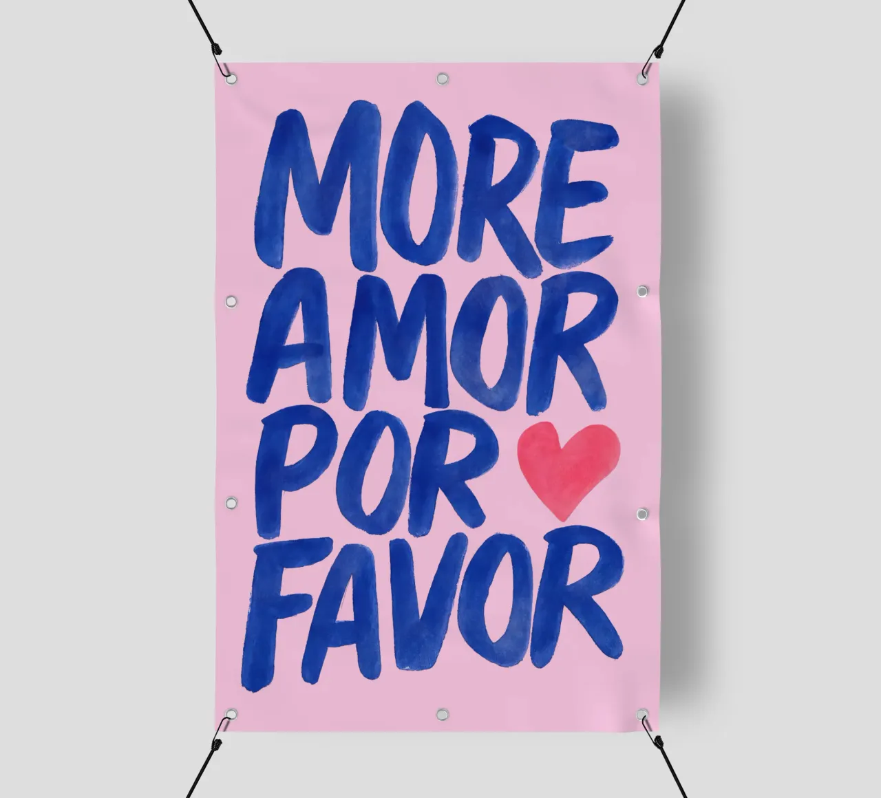 Poster d'amore tipografico - Più estetica Amor Por Favor telo in pvc da QuooodZ by MooodzArt