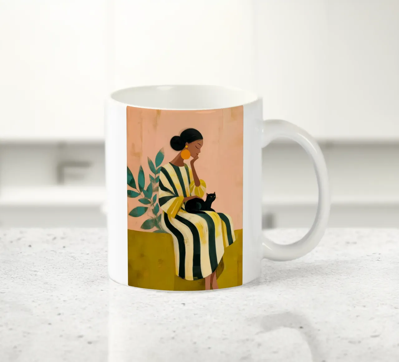 Stripes and Whiskers tazza in ceramica da Clara August