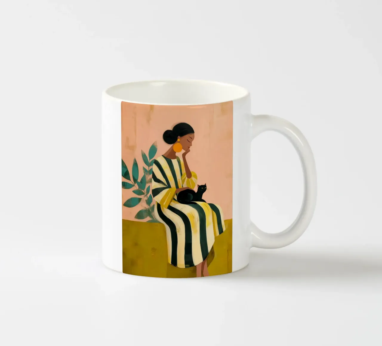 Stripes and Whiskers tazza in ceramica da Clara August