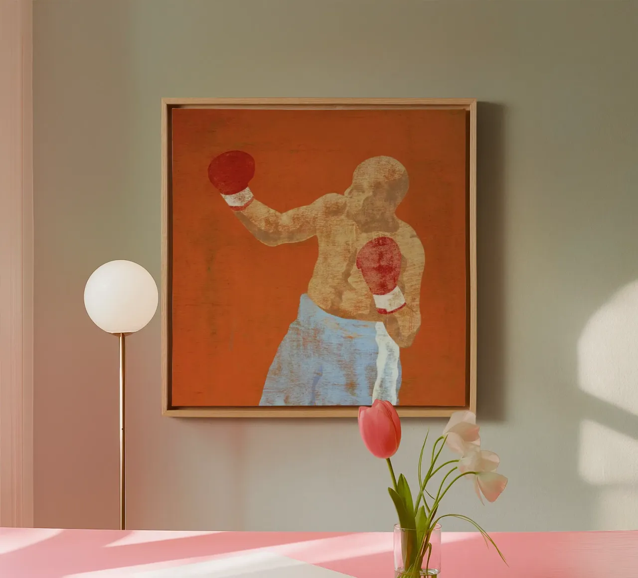 Boxer 2 canvas with Floater frame by Andy Bridge