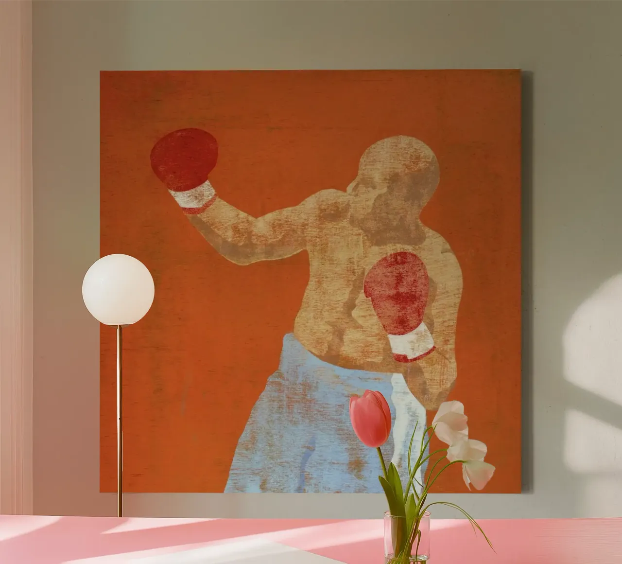 Boxer 2 canvas with Floater frame by Andy Bridge