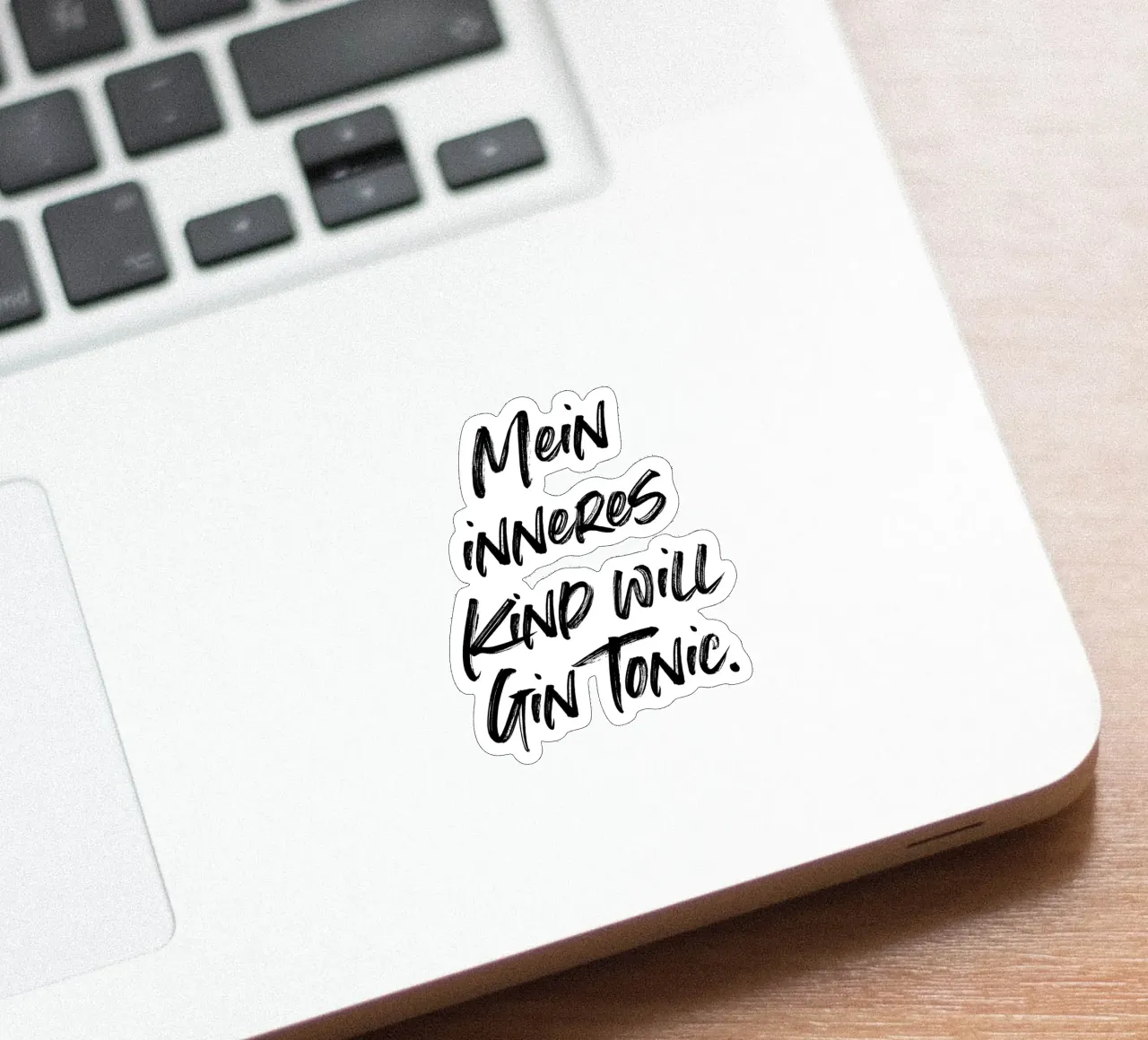Mein inneres Kind will Gin Tonic. | minimalistic design sticker by just typo