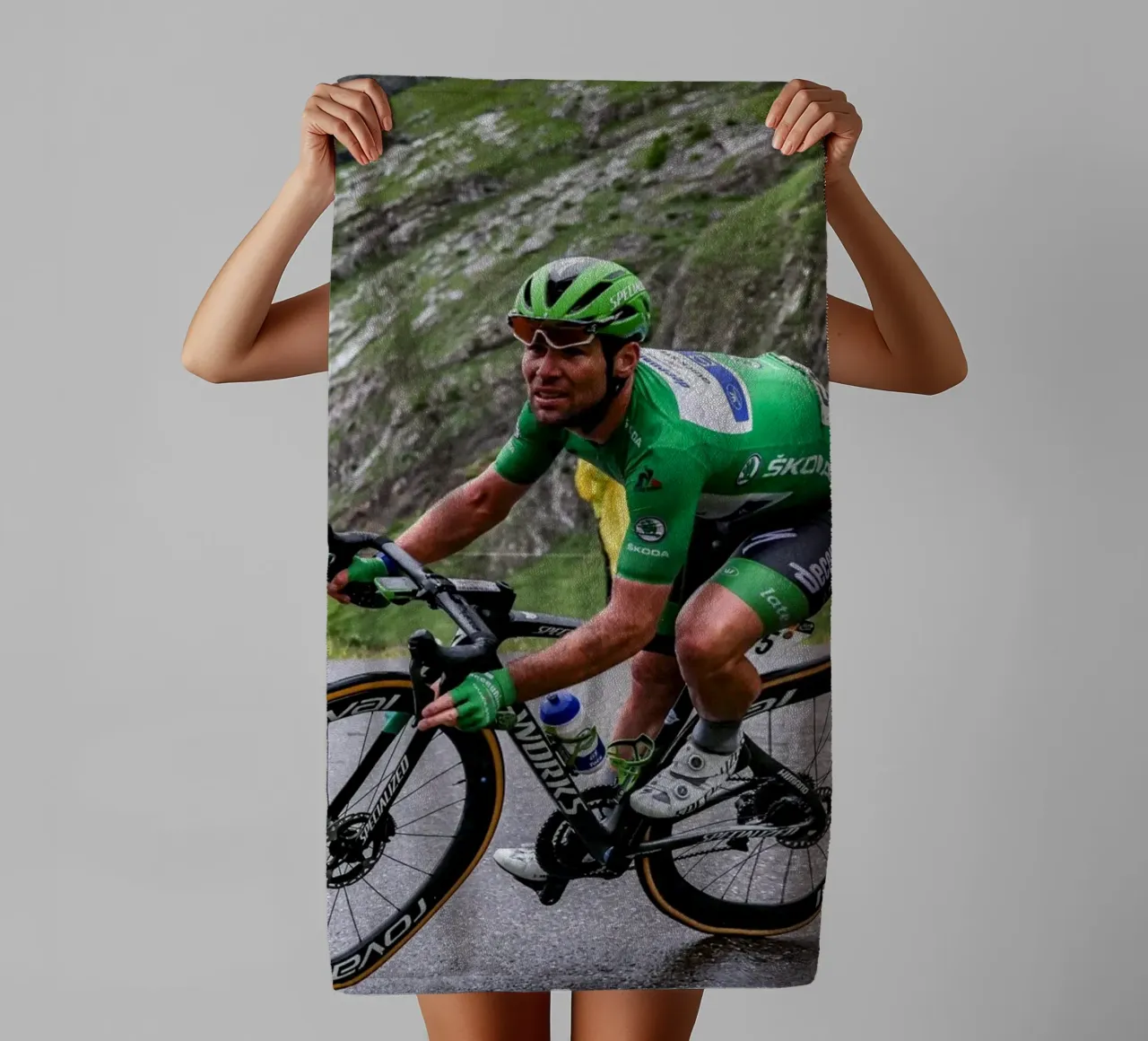 Maillot vert Mark Cavendish Tdf 2021 serviette de bain de Goodshops