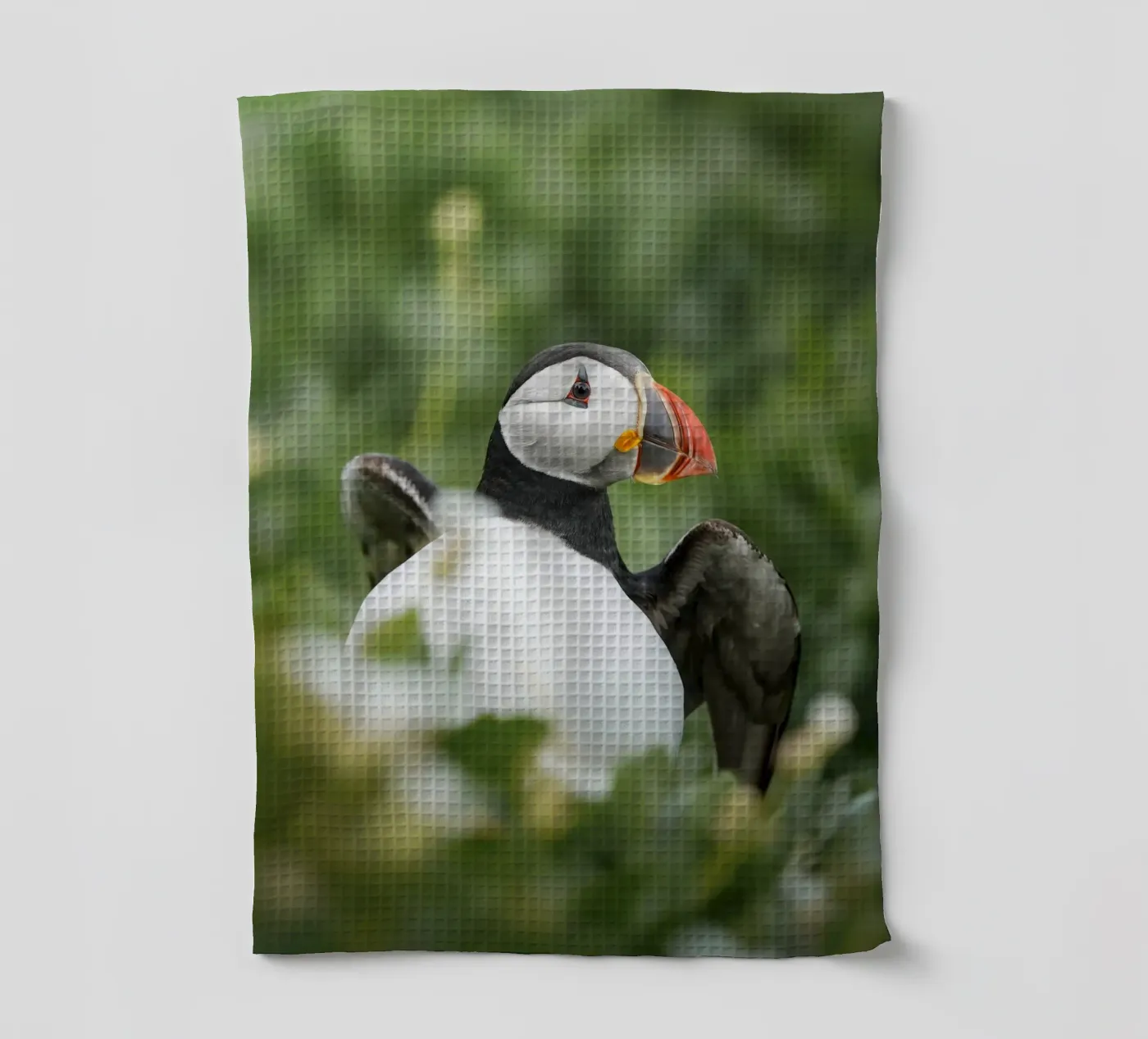 Puffin tea towel by Tom's Wildlife