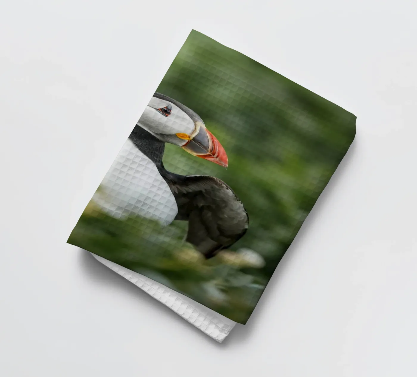 Puffin tea towel by Tom's Wildlife