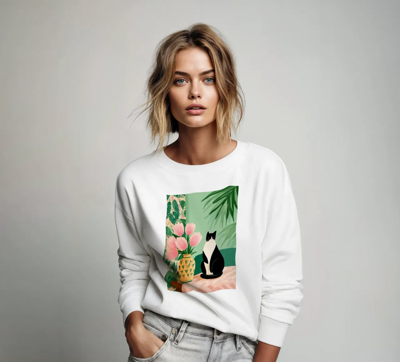 Tulips and Whiskers I felpa da Clara August