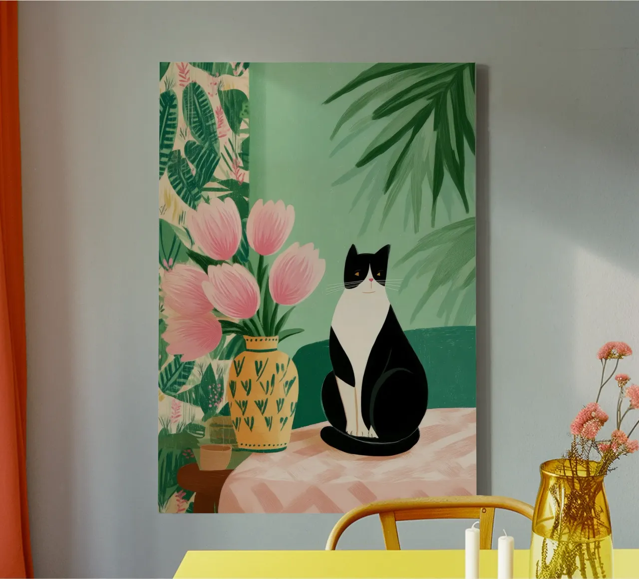 Tulips and Whiskers I canvas by Clara August
