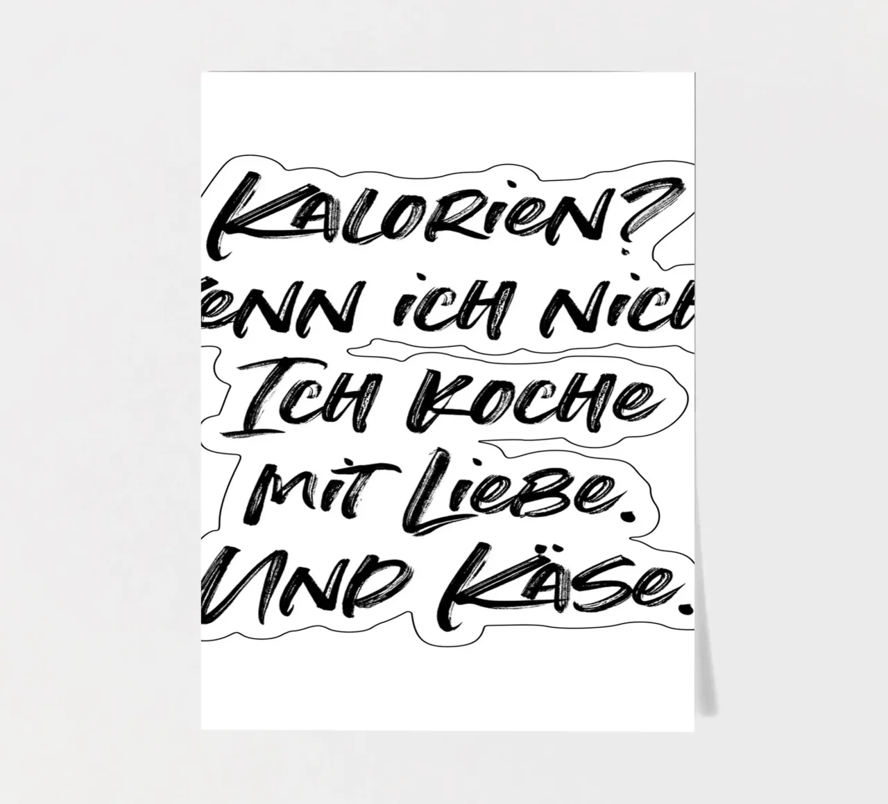 Kalorien? Kenne ich nicht. | minimalistic design Stickerbogen von just typo