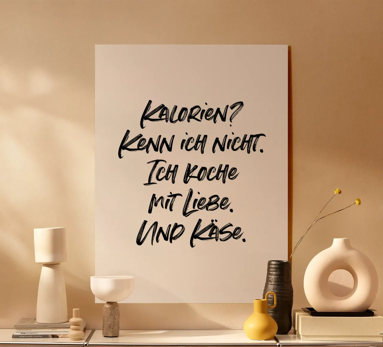 Kalorien? Kenne ich nicht. | minimalistic design plexiglass da just typo