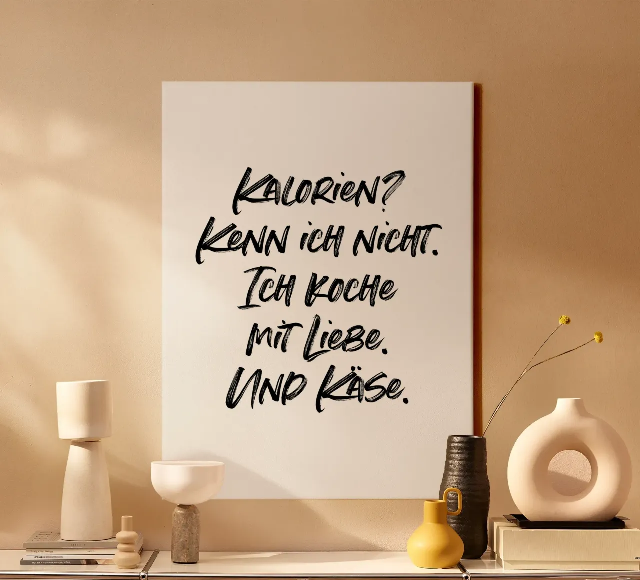 Kalorien? Kenne ich nicht. | minimalistic design tela da just typo
