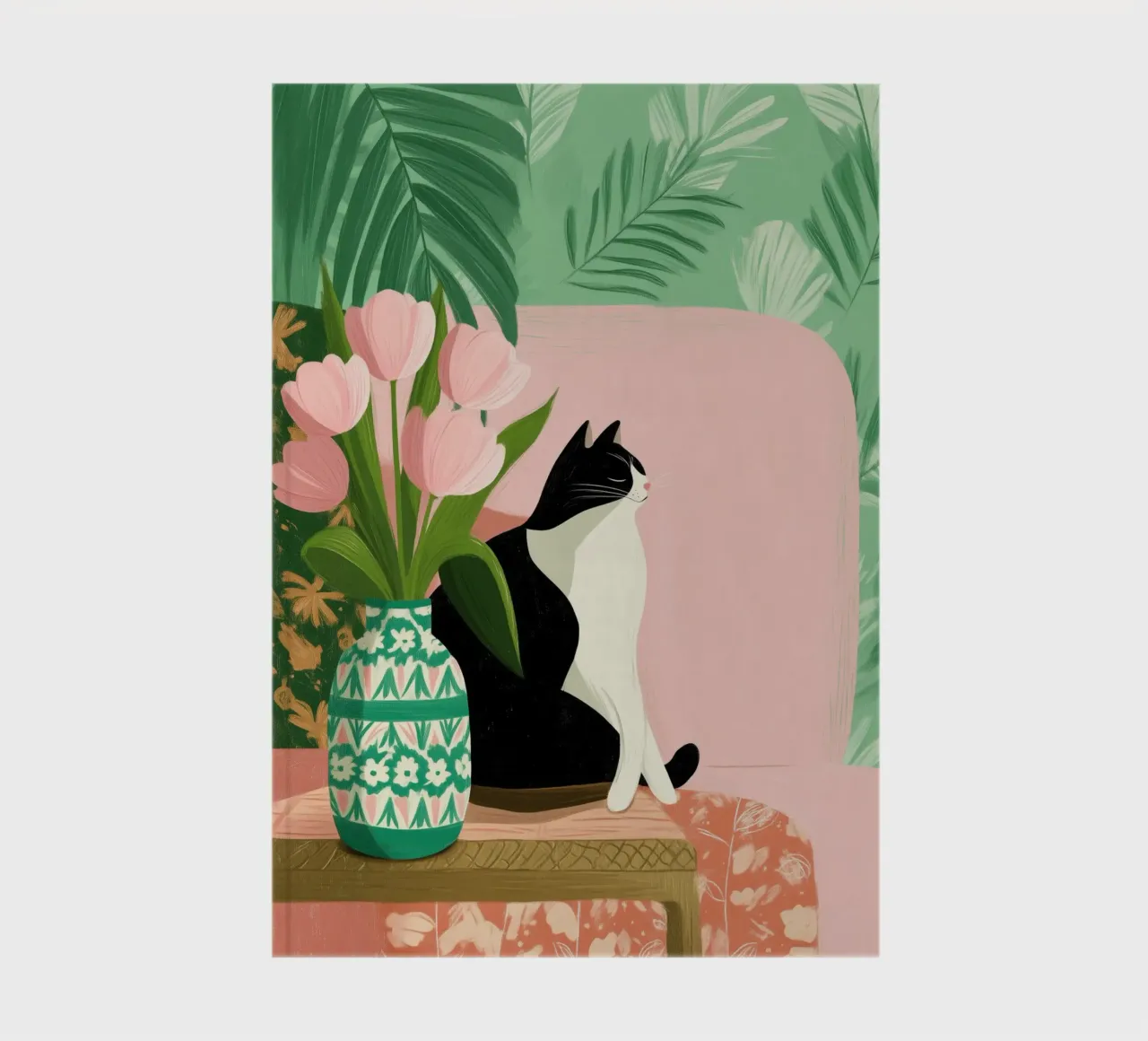 Tulips and Whiskers II notebook by Clara August