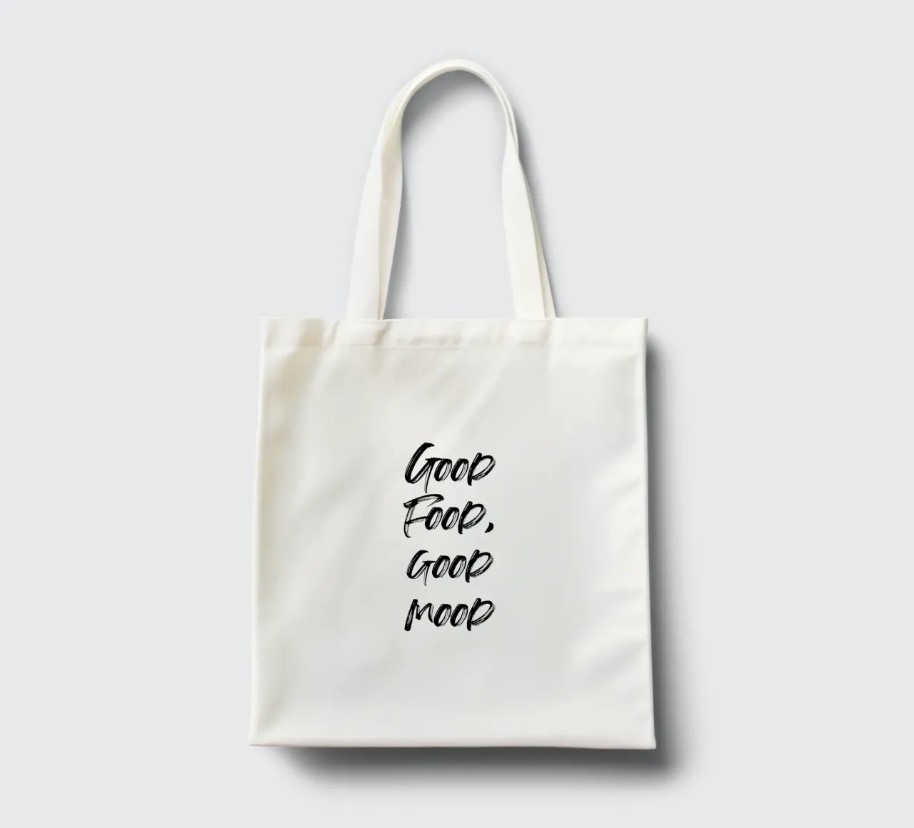 Good food, good mood | minimalistic design borsa in juta da just typo