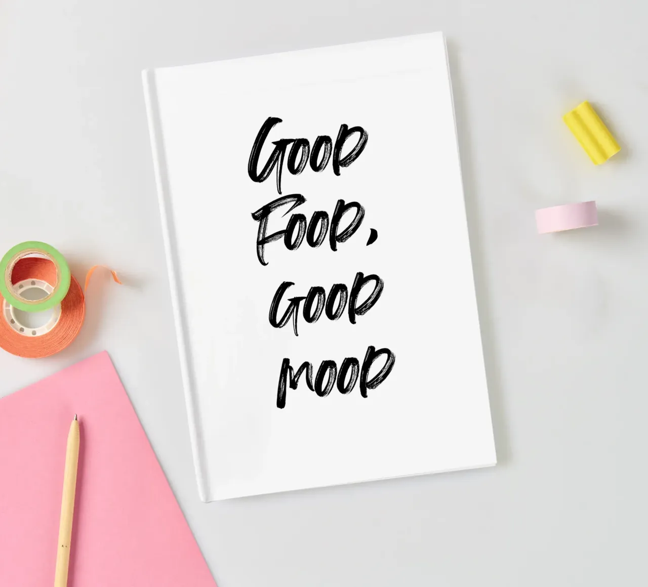 Good food, good mood | minimalistic design diario da just typo