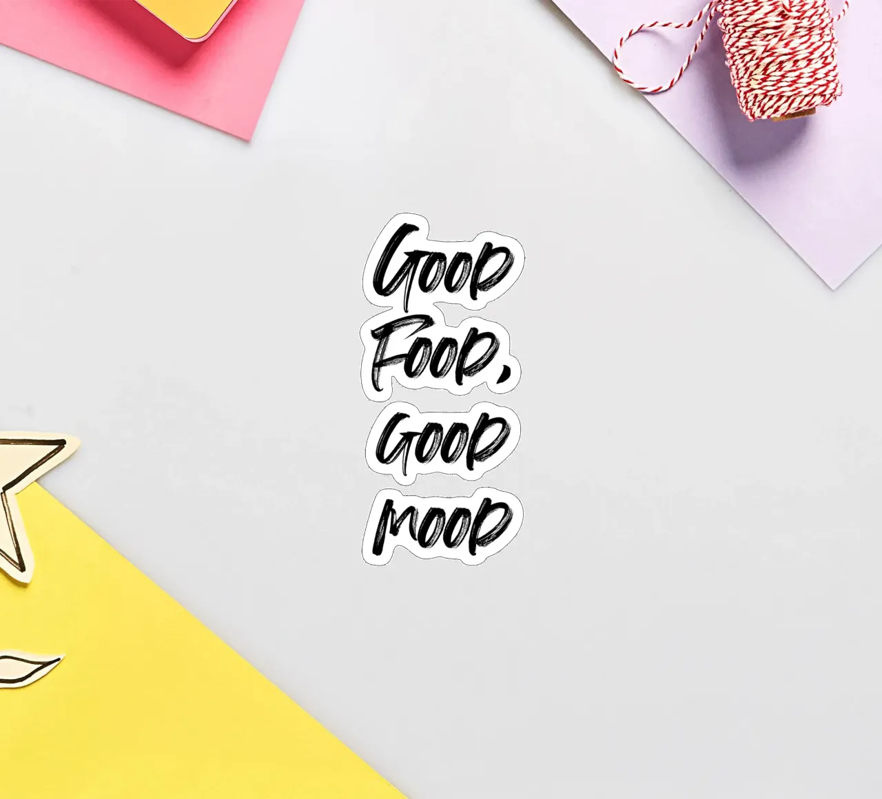Good food, good mood | minimalistic design Sticker von just typo