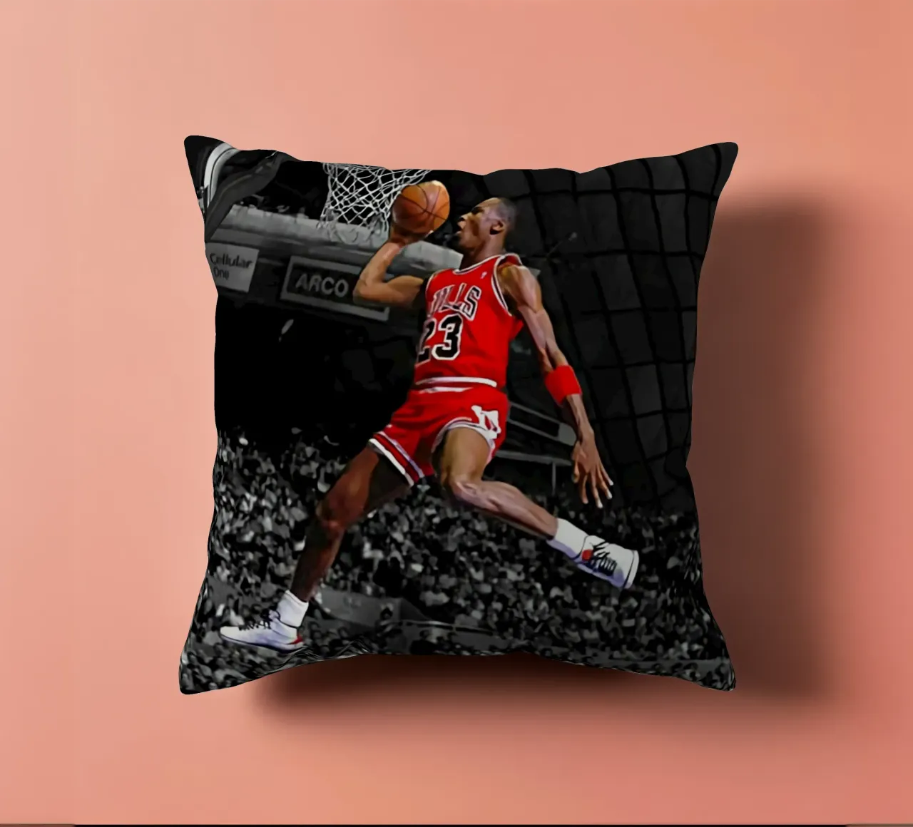 Poster per i Bulls 23 Slam dunk cuscino da FAKE ARTWORK STORE