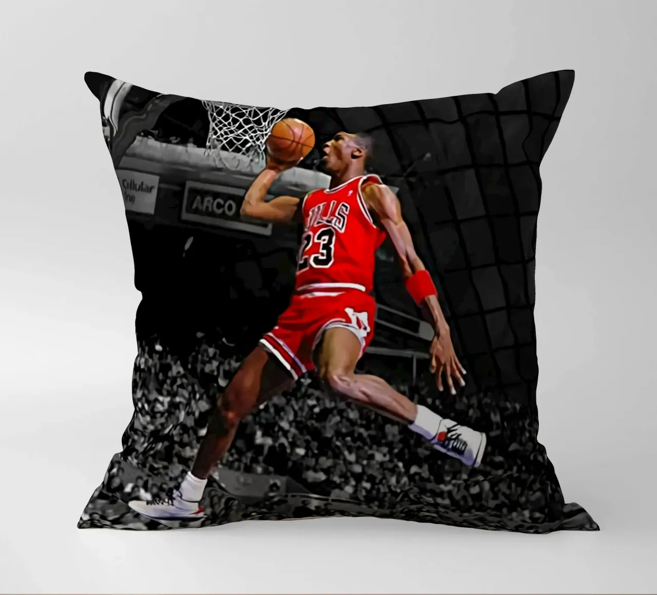 Poster per i Bulls 23 Slam dunk cuscino da FAKE ARTWORK STORE