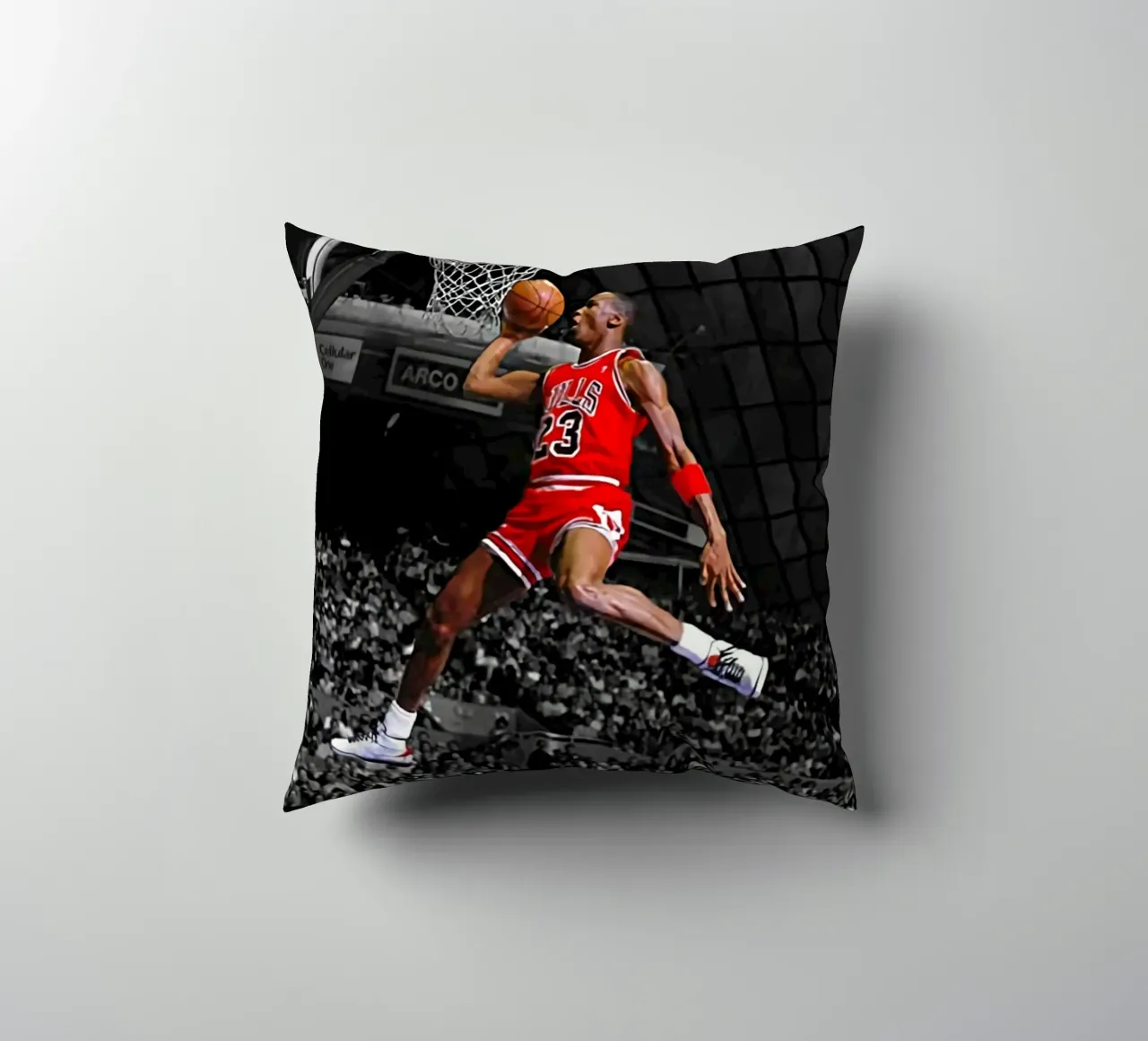 Poster per i Bulls 23 Slam dunk cuscino da FAKE ARTWORK STORE