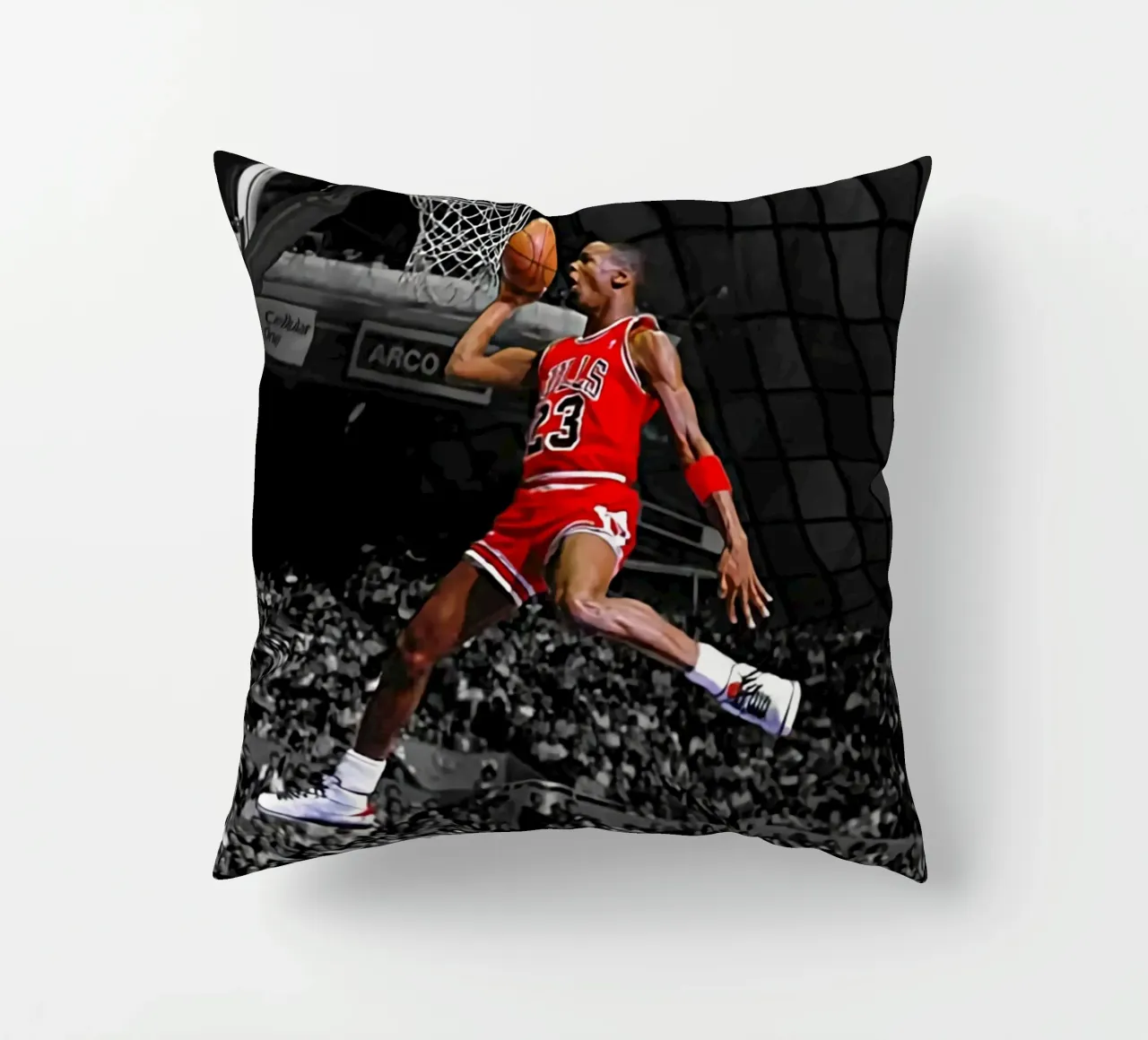 Poster per i Bulls 23 Slam dunk cuscino da FAKE ARTWORK STORE