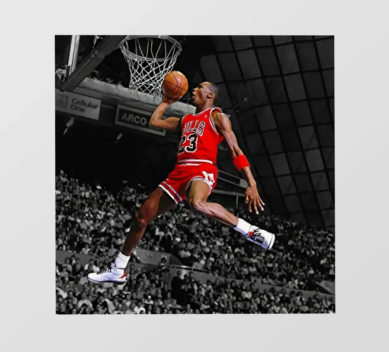 Poster per i Bulls 23 Slam dunk pellicola backlit da FAKE ARTWORK STORE