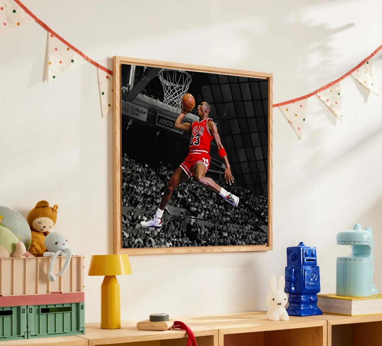 Poster per i Bulls 23 Slam dunk plexiglass da FAKE ARTWORK STORE